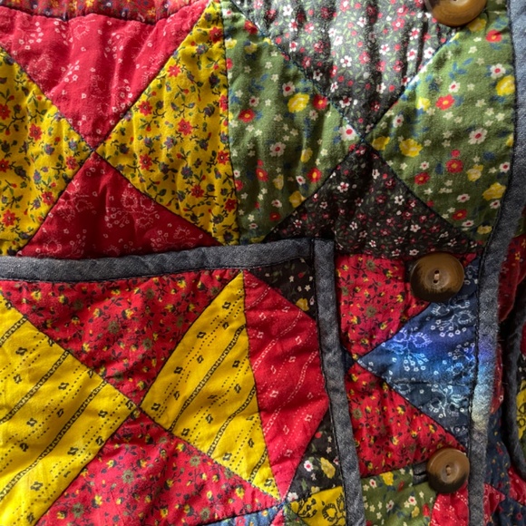 Organic cotton* Doen Starling Quilted Countryside Patchwork Jacket - XS - Picture 9 of 13